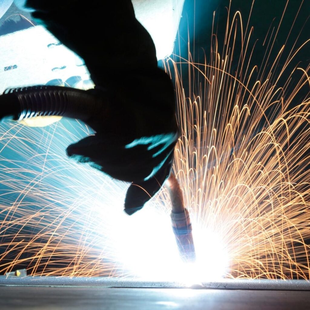 Close up of a welder