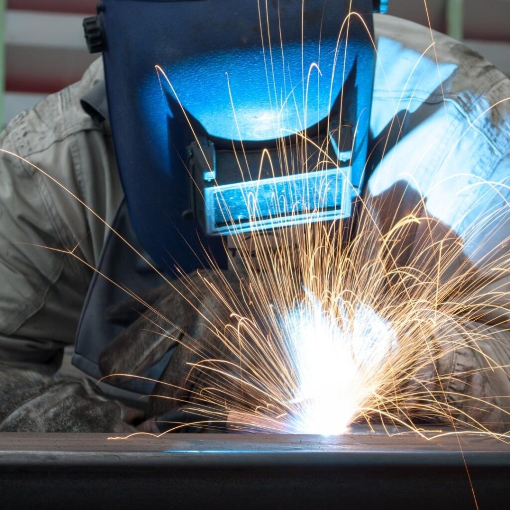 Close up of someone welding