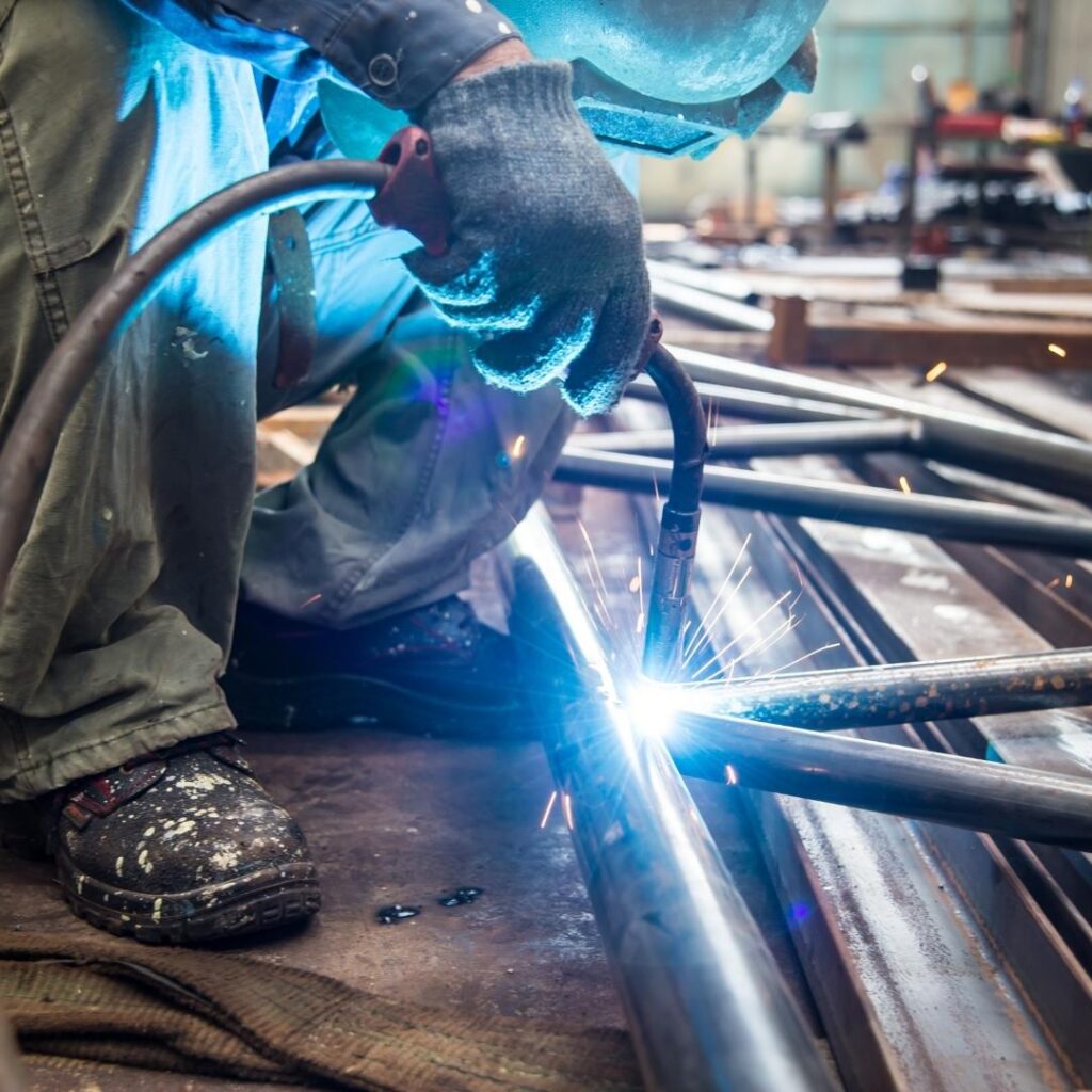 Close up of a welder