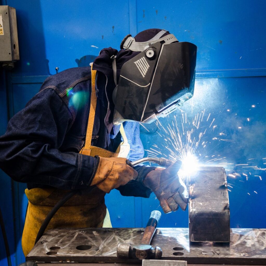 Person welds