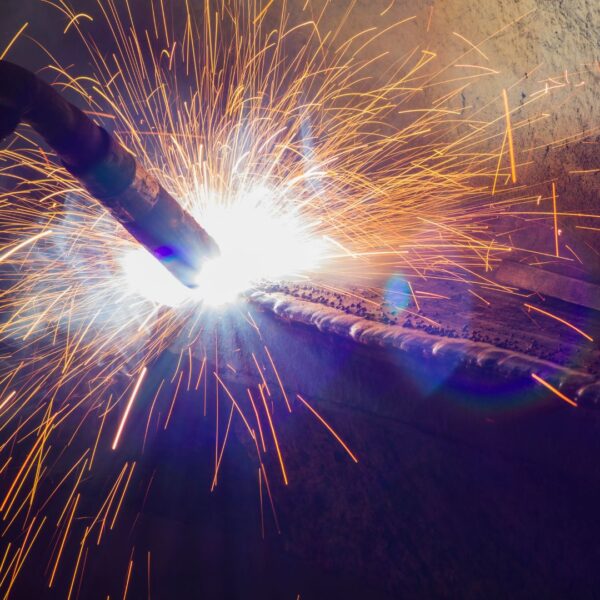 sparking flying from weld