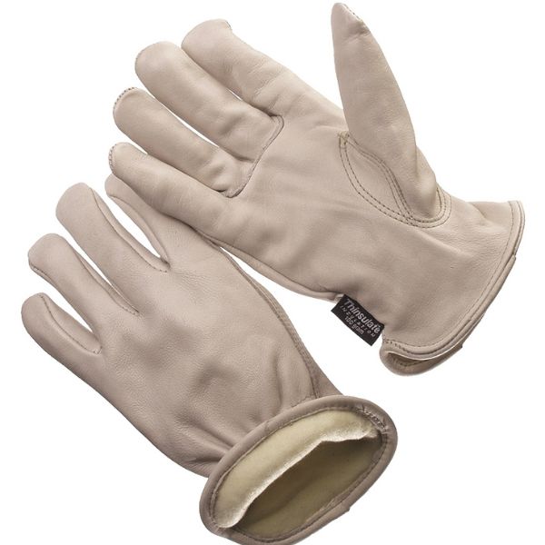 Cream colored work gloves