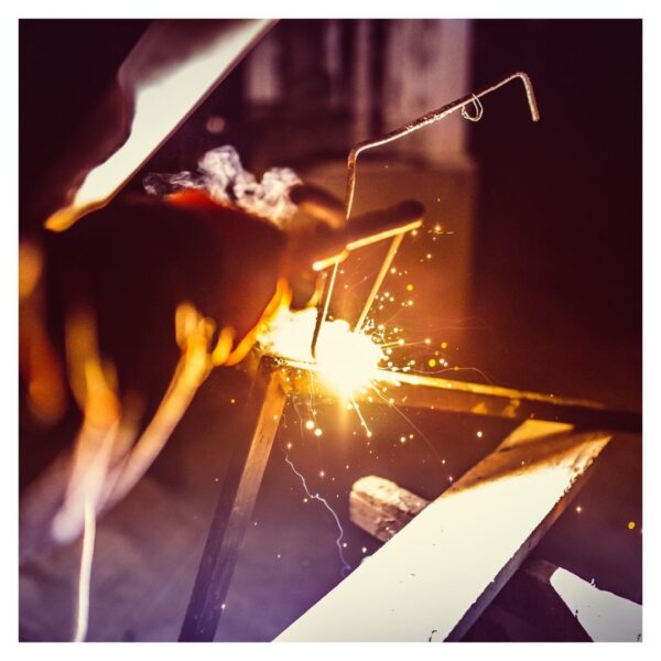 Sparks from welding