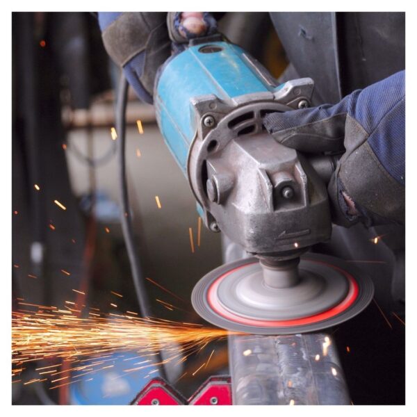 Welder using a grinder