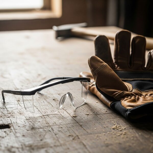 safety eyewear and gloves
